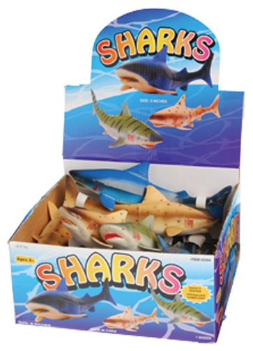 Realistic 8 Inch Sharks Toy Figures for Themed Parties Goody Bags and School Carnival Prizes