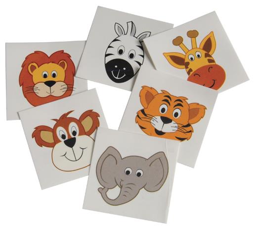 Wild Animal Temporary Tattoos for Jungle Safari Parties and Themed Celebrations