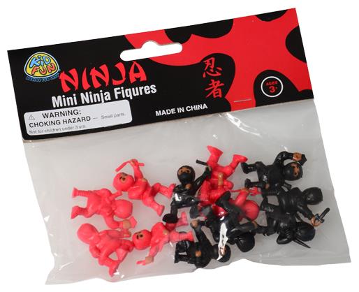 Mini Ninja Figures Set of 12 for Children's Pretend Play Parties and Ninja-Themed Events