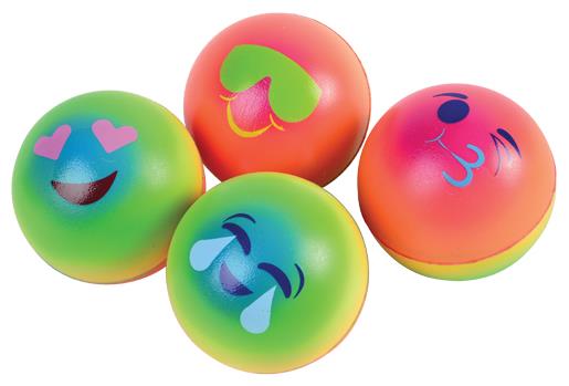 Fun Rainbow Emoji Stress Balls Pack for Parties Stress Relief Gift and Kids Playtime