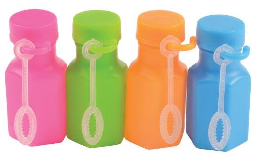 Mini Neon Party Favor Bubbles for Kids Birthday Events and Carnival Celebrations