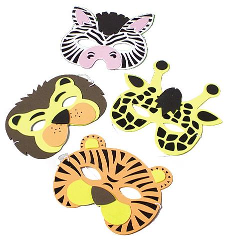 Wild Animal Foam Masks for Jungle Safari Party Events Children Imaginative Play