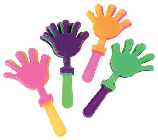 Colorful Hand Clappers Set of 12 for Sports Events Parties and Celebration Activities