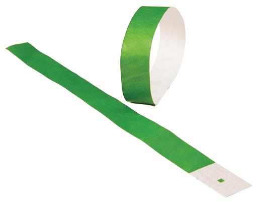 Adhesive Event Bands Green 100 Pack for Festivals Parties Schools and Carnival Events