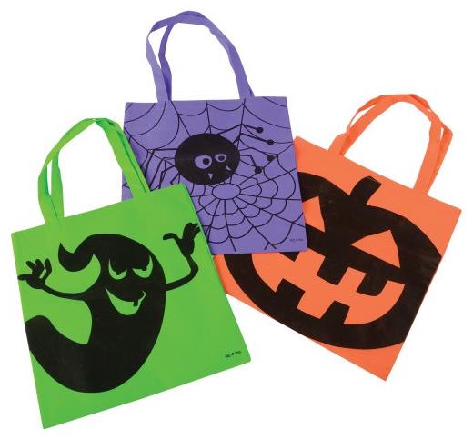 Halloween Themed Totes for Trick or Treating Festive Parties and Gift Bags