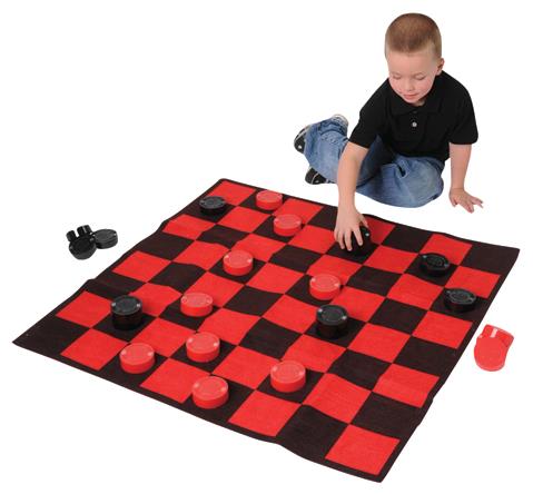 Giant Checkboard Rug Set for Kids Birthday Parties and Fun Game Nights
