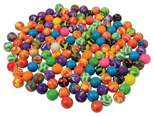 Assorted 27mm Bounce Balls Bulk Pack for Parties Games and Outdoor Fun Activities