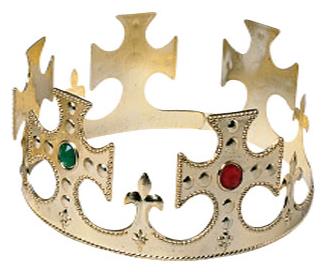 Royal King Gold Crown for Mardi Gras Halloween Dress Up and Masquerade Costume Events