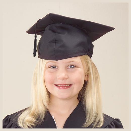 Premium Black Graduate Cap for Elementary School Ceremonies and Graduation Celebrations