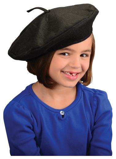 Classic Black Beret Costume Accessory for Theatrical Performances and Creative Dress Ups