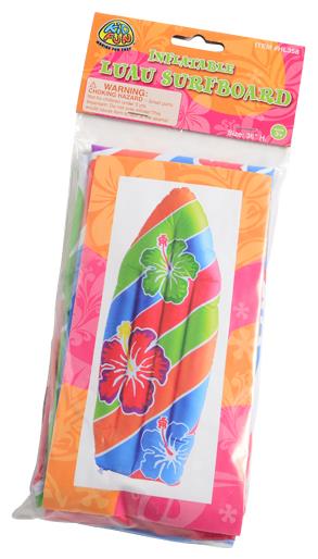 Brightly Colored Luau Surfboard Inflates for Pool Parties Beach Celebrations and Fun Themed Events