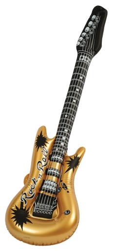 Gold Inflatable Guitar for Party Entertainment Events Pool Fun and Rockstar Play