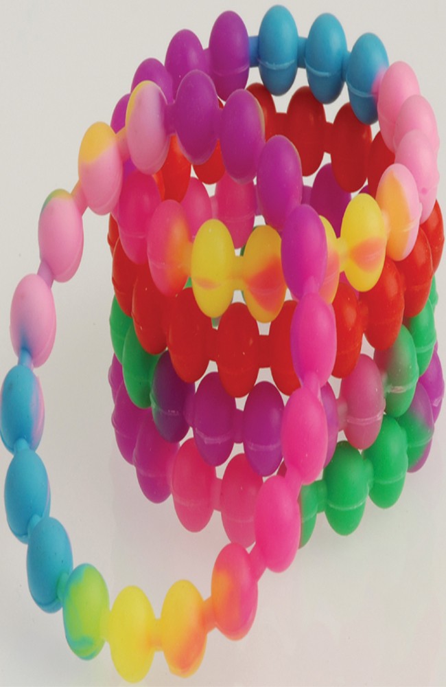 Colorful Silicone Bead Bracelets for Birthday Parties Events and Kids Playtime