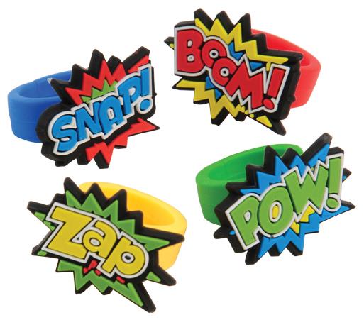 Fun Superhero Rubber Rings for Party Favors Birthday Celebrations and Themed Events