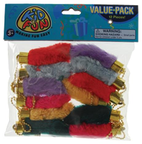 Lucky Rabbit's Foot Keychain Set of 12 for Party Favors Gifts and Fun Gag Gifts