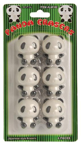 Fun Panda Erasers Set of 6 for School Supplies Parties Prizes and Carnival Events