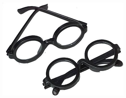 Round Fun Black Frame Glasses for Wizard Costumes Halloween Parties and Funny Character Events