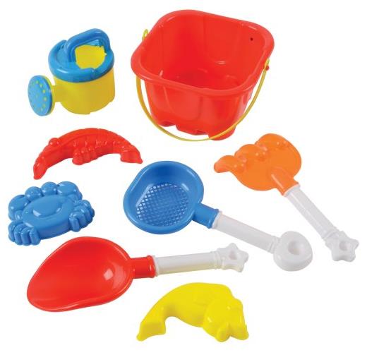 8-Piece Sand Castle Bucket Set for Kids Outdoor Play Beach Fun and Summertime Activities