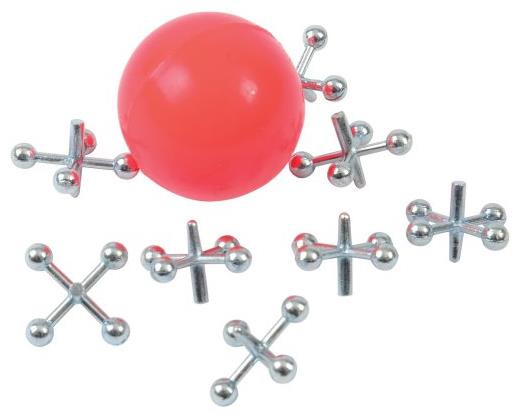 Classic Metal Jacks Set 8-Pieces for Party Favors Carnival Games and Family Fun