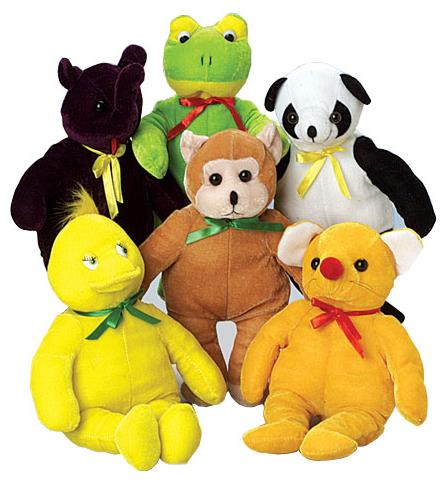 Assorted Plush Animals Set for Parties Carnivals Gifts and Children's Playtime