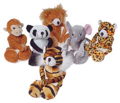 Assorted Floppy Leg Wild Animals for Parties Birthday Events and Carnival Prizes
