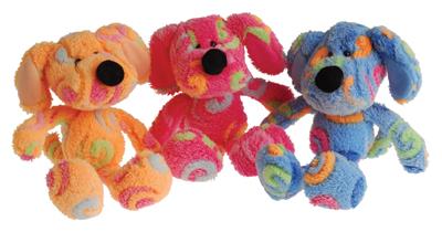 Colorful Rainbow Swirl Plush Dogs Perfect for Carnival Parties and Gift Giving