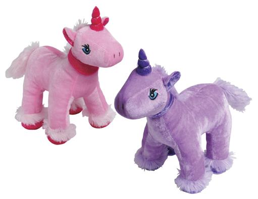 Assorted Pink and Purple Plush Unicorns for Magical Party Favors Holiday Gifts and School Carnivals