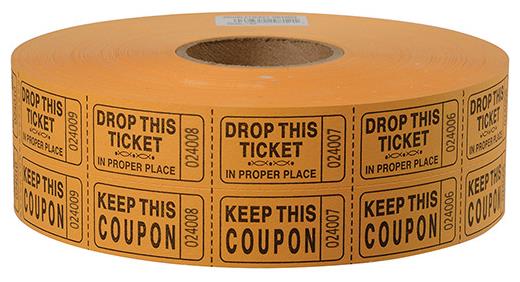 Bulk Orange Carnival Tickets for Event Decorations Party Favors and Raffles