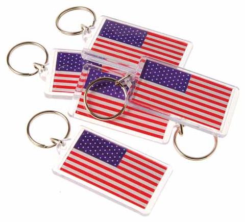 U.S. Flag Keychain Set of 12 for Patriotic Parties Celebrations and Events