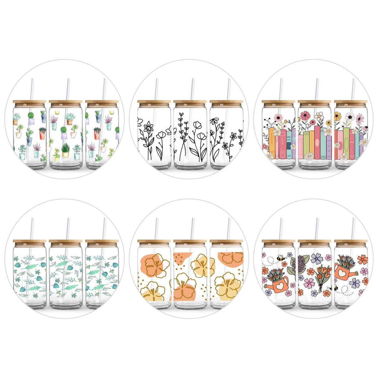 UV DTF Wrap Pack - Flowers 2 (For Cans)