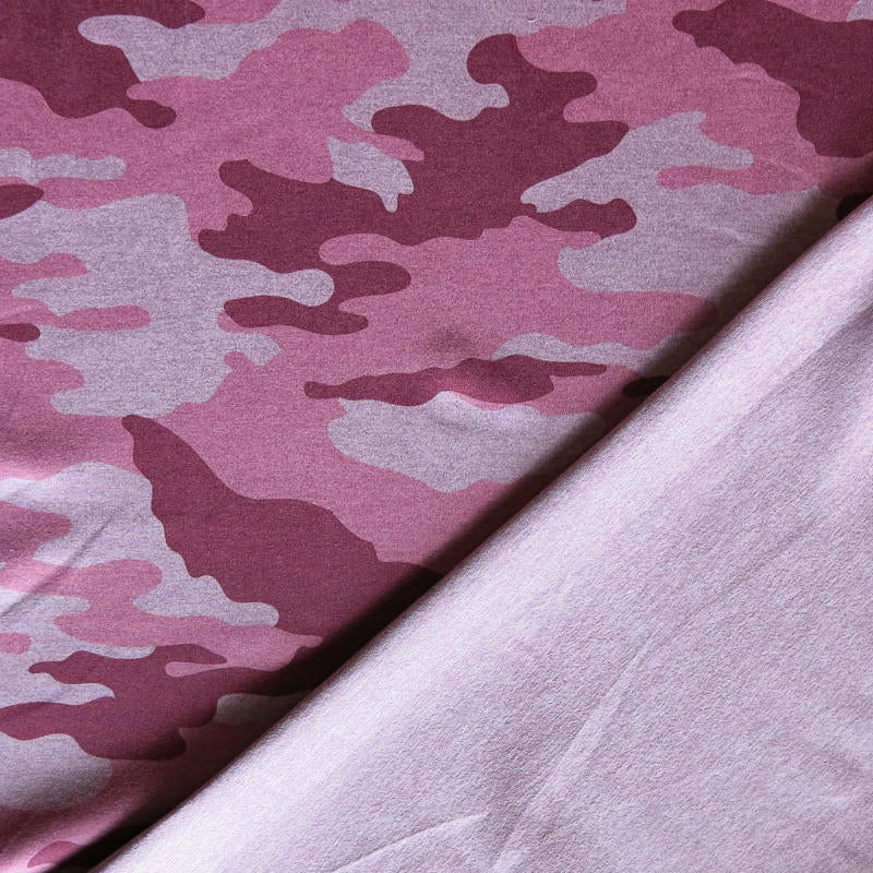 Dry-Flex Ubersoft Poly Lycra Jersey Knit Fabric - Rouge Camo Marl
