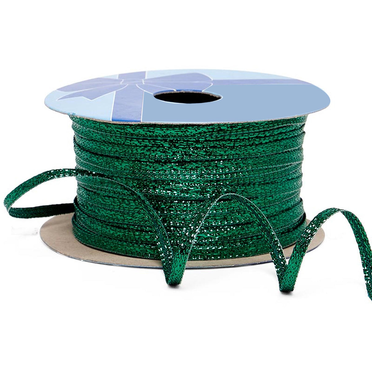 Narrow Crystalized Metallic Ribbon 1/8 '' X 50 yd Green Color 1 / ROLL
