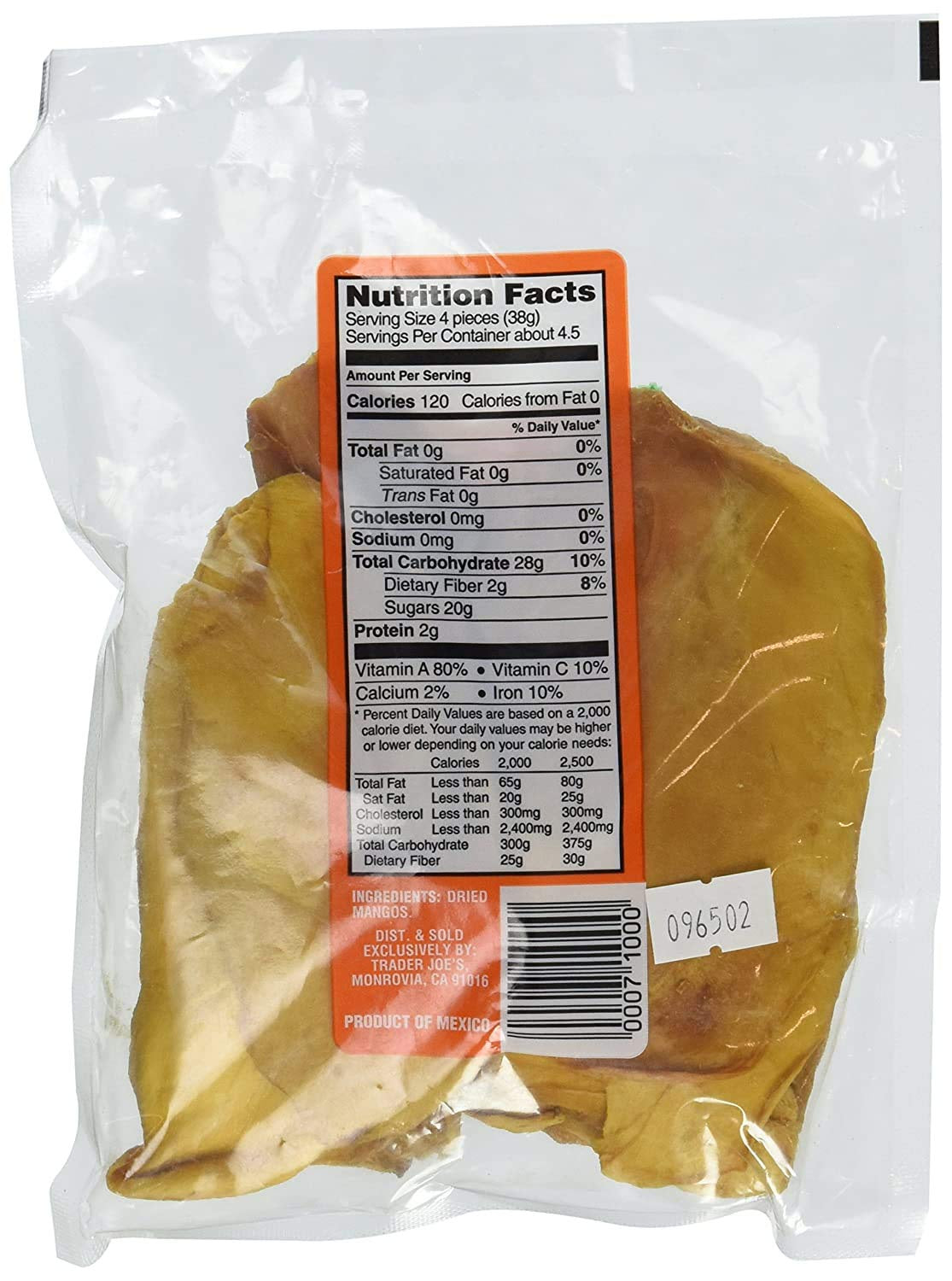 Trader Joe's Dried Fruit Just Mango Slices 6 ounces