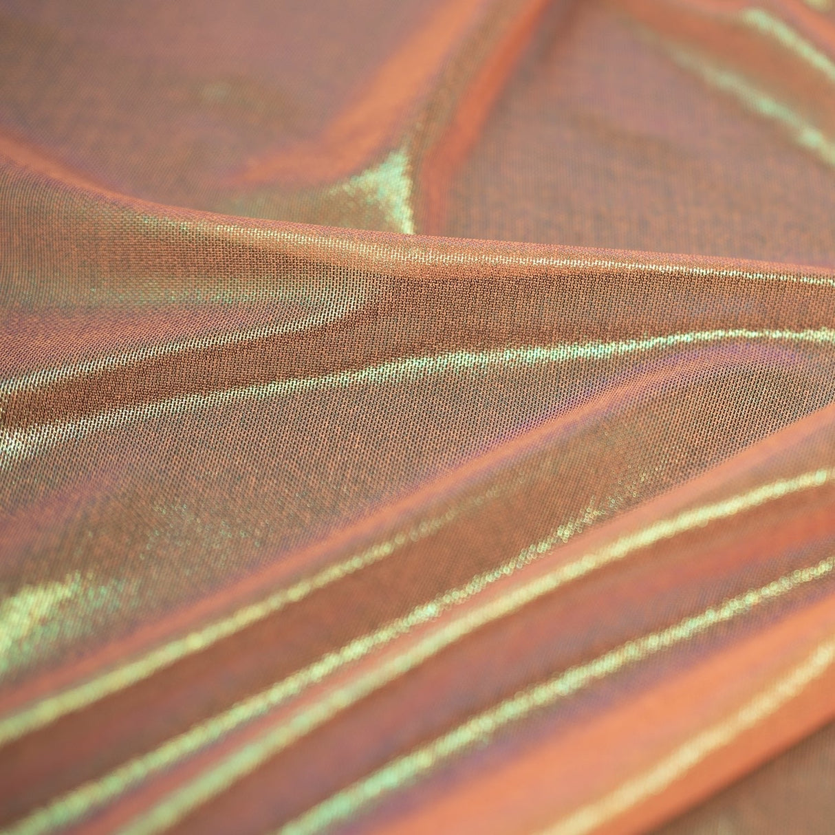 Ultrasheen Foiled Power Mesh Polyester Fabric - All-Over Foil, 4-Way Stretch, 56" Width (1 Yard)