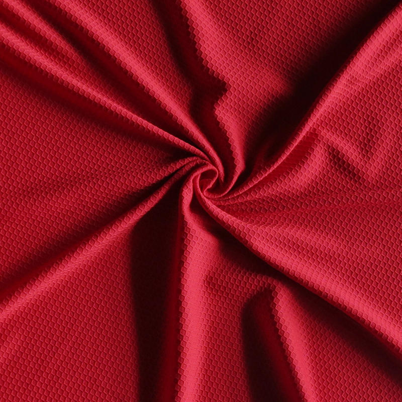 Athletic Dri-Fit Hexagon Jacquard Jersey Knit Fabric - University Red