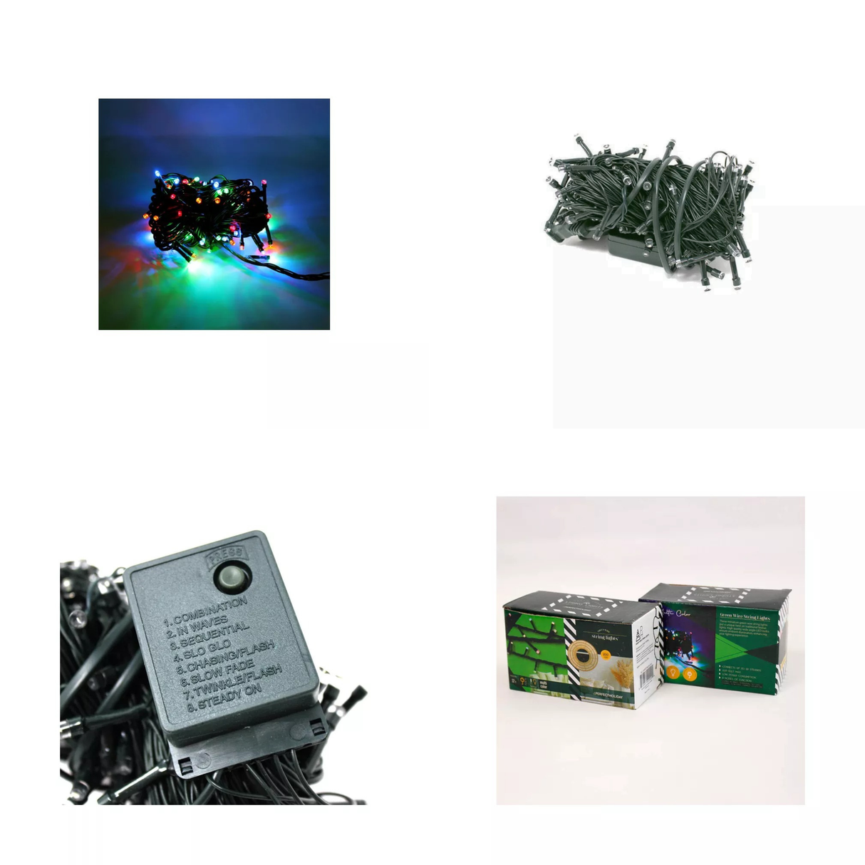 100 LED Green Wire String Light with Connector Waterproof – Multicolor