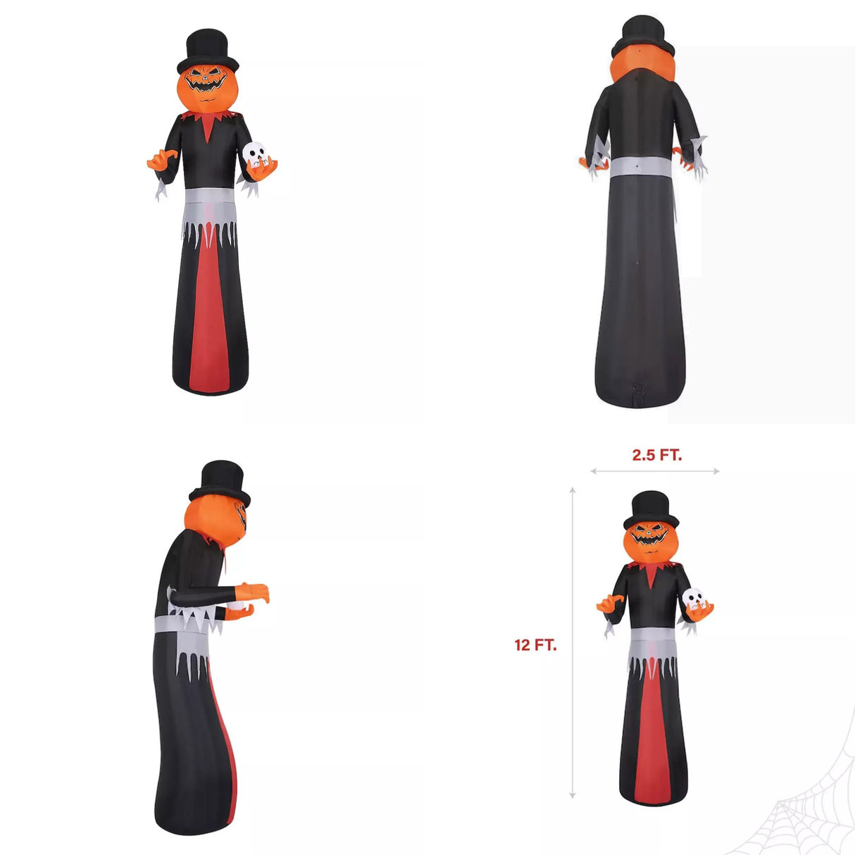 ১২ ফুট হন্টেড হিল ফার্ম ইয়ার্ড স্টেক লাইটেড জ্যাক-ও-ল্যান্টার্ন ইনফ্ল্যাটেবল