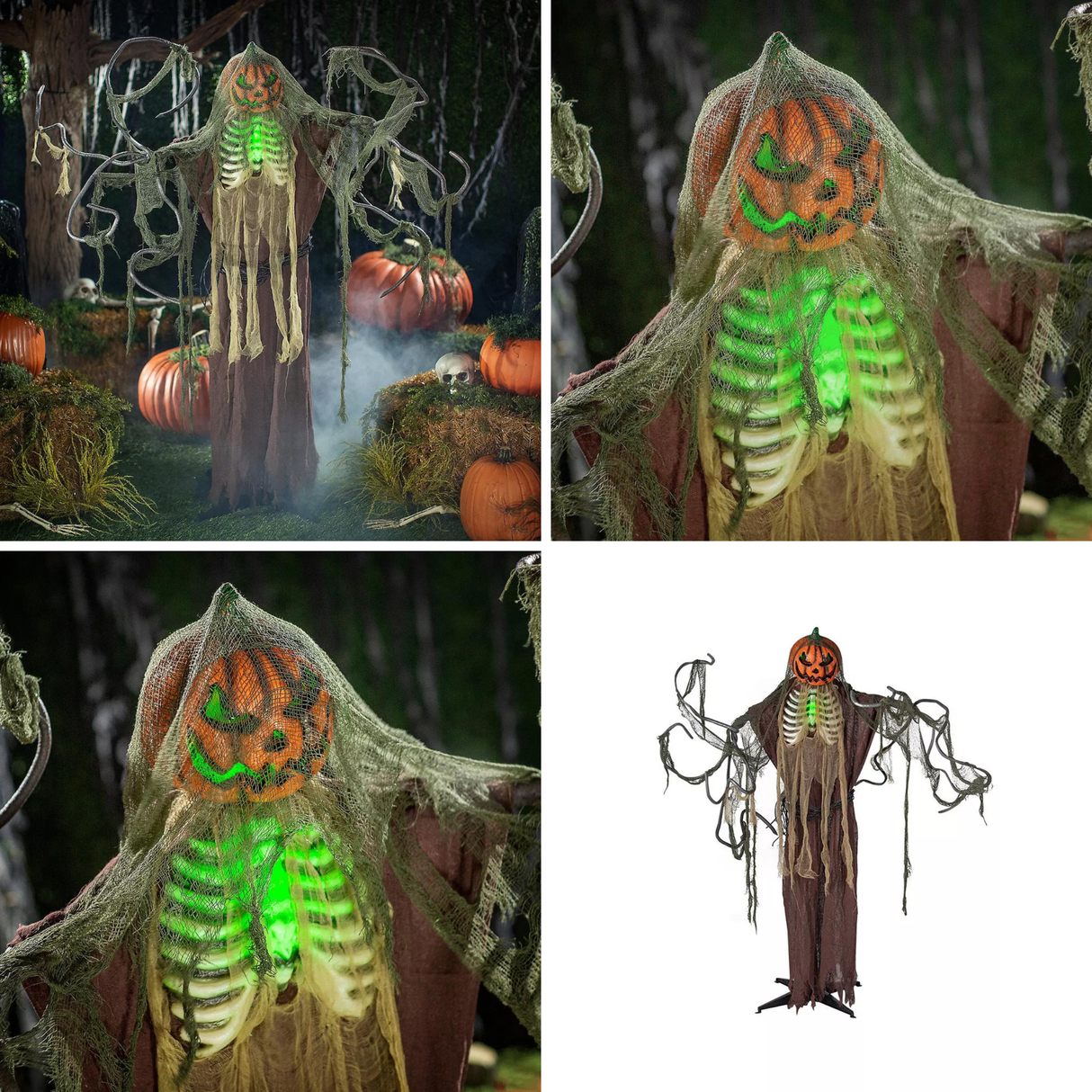7 Ft. 2 1/2" Light-Up Jack-O’-Lantern Man Animated Prop Standing Halloween Decoration