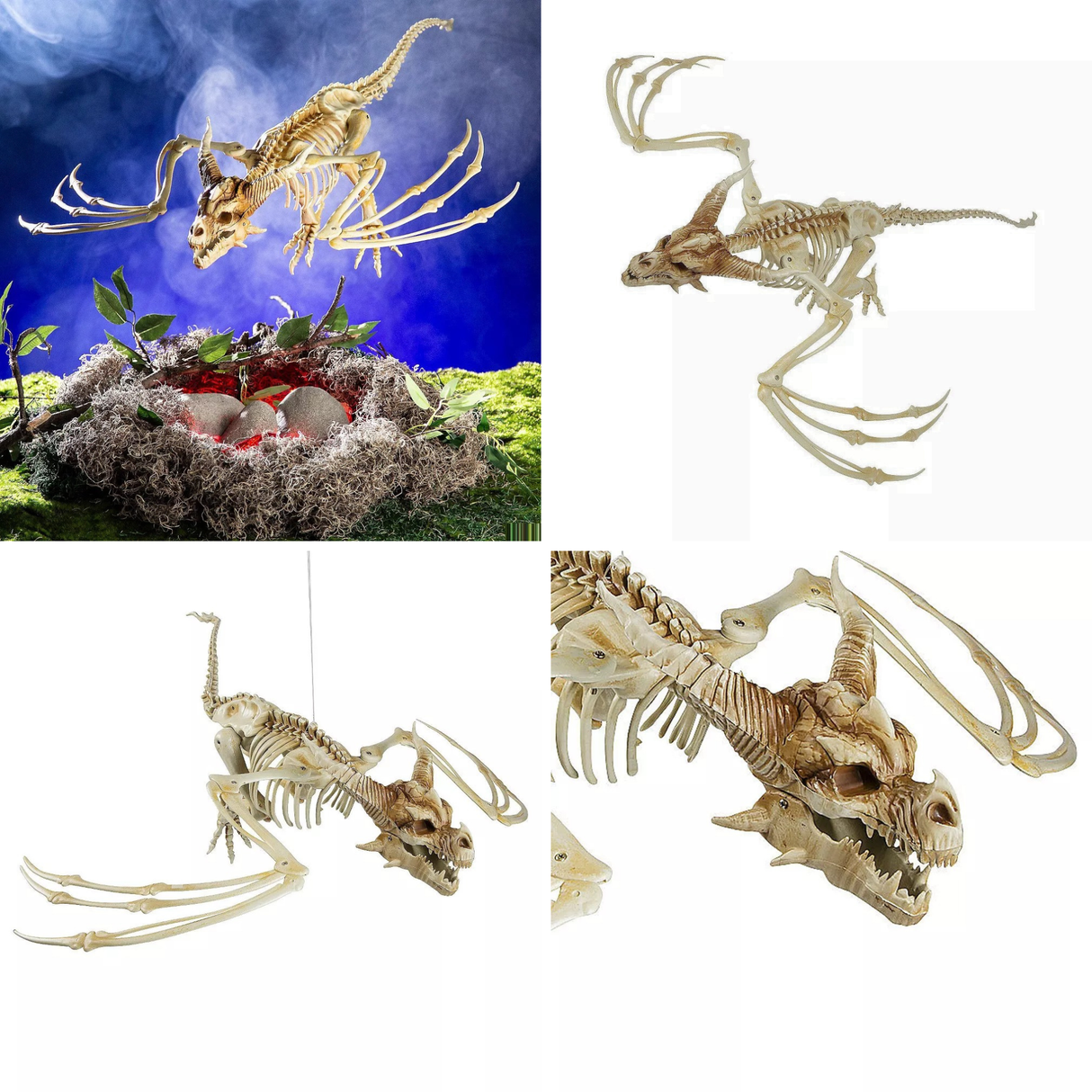 Pterosaur Skeleton Plastic Hanging Halloween Decoration, 35 1/4 x 11 3/4