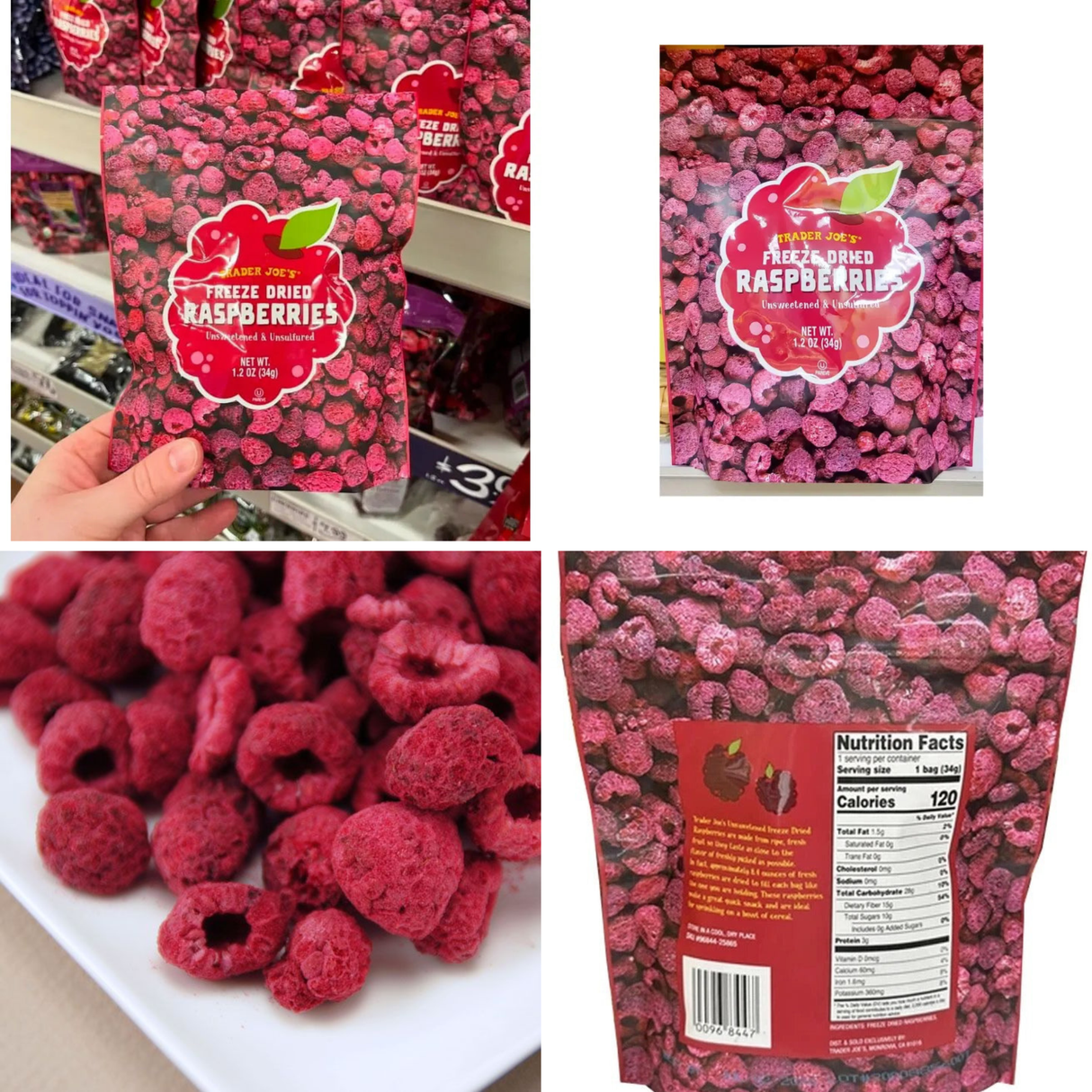 Trader Joe’s Freeze Dried Fruit RASPBERRY - Unsweetened & Unsultared