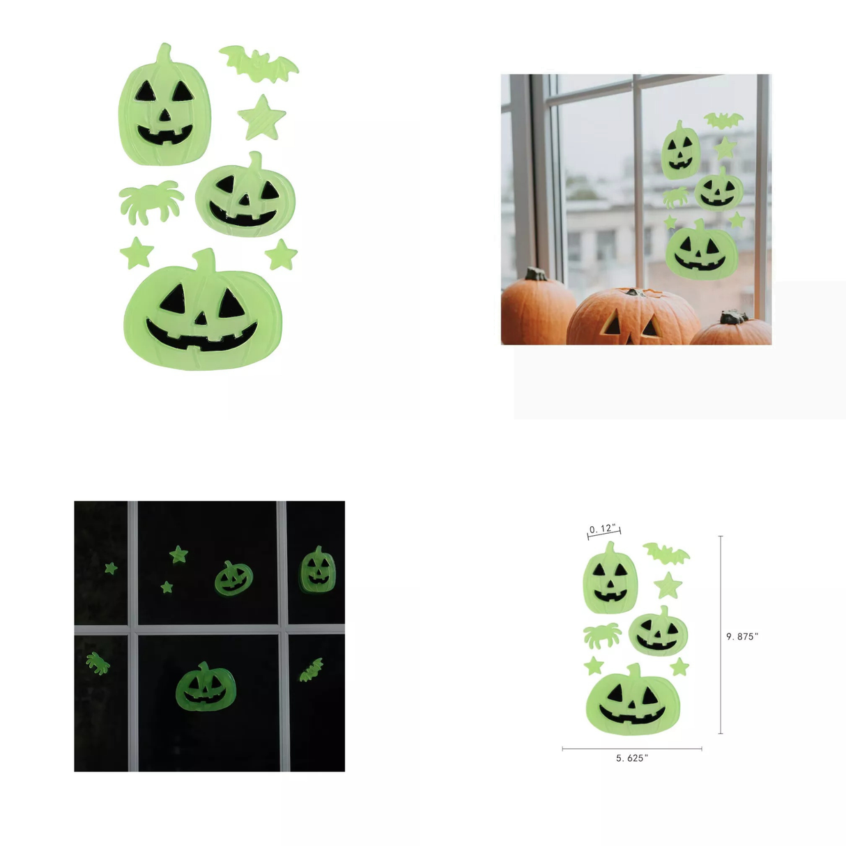 Haunted Living Stick and Scream Pumpkin Window Gel Clings Halloween Decoration