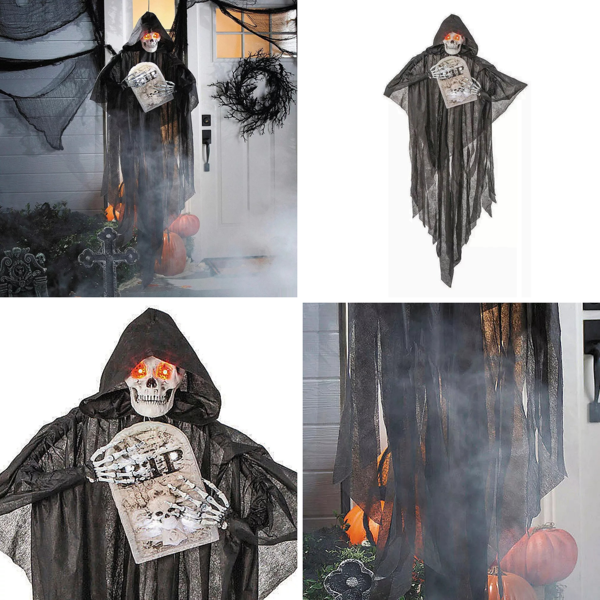 5 Ft 2 Inch Sonic Hanging Skeleton Reaper Halloween Decoration