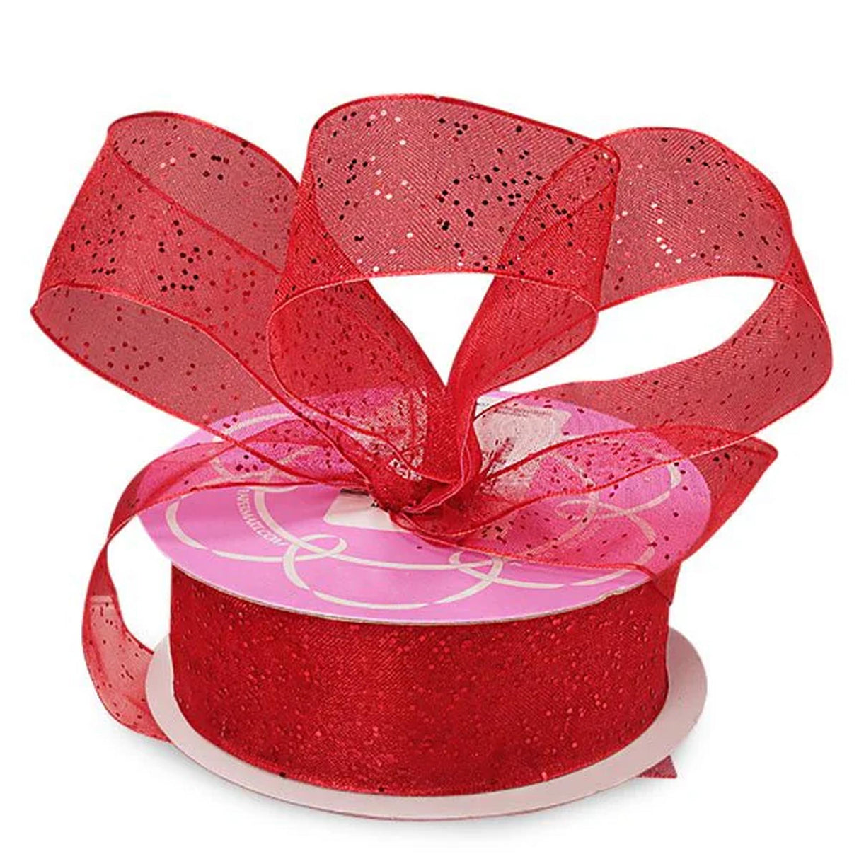 Gemstone Dust Sheer Ribbon 1 1/2 '' x 25 yd Red Color 1 / ROLL