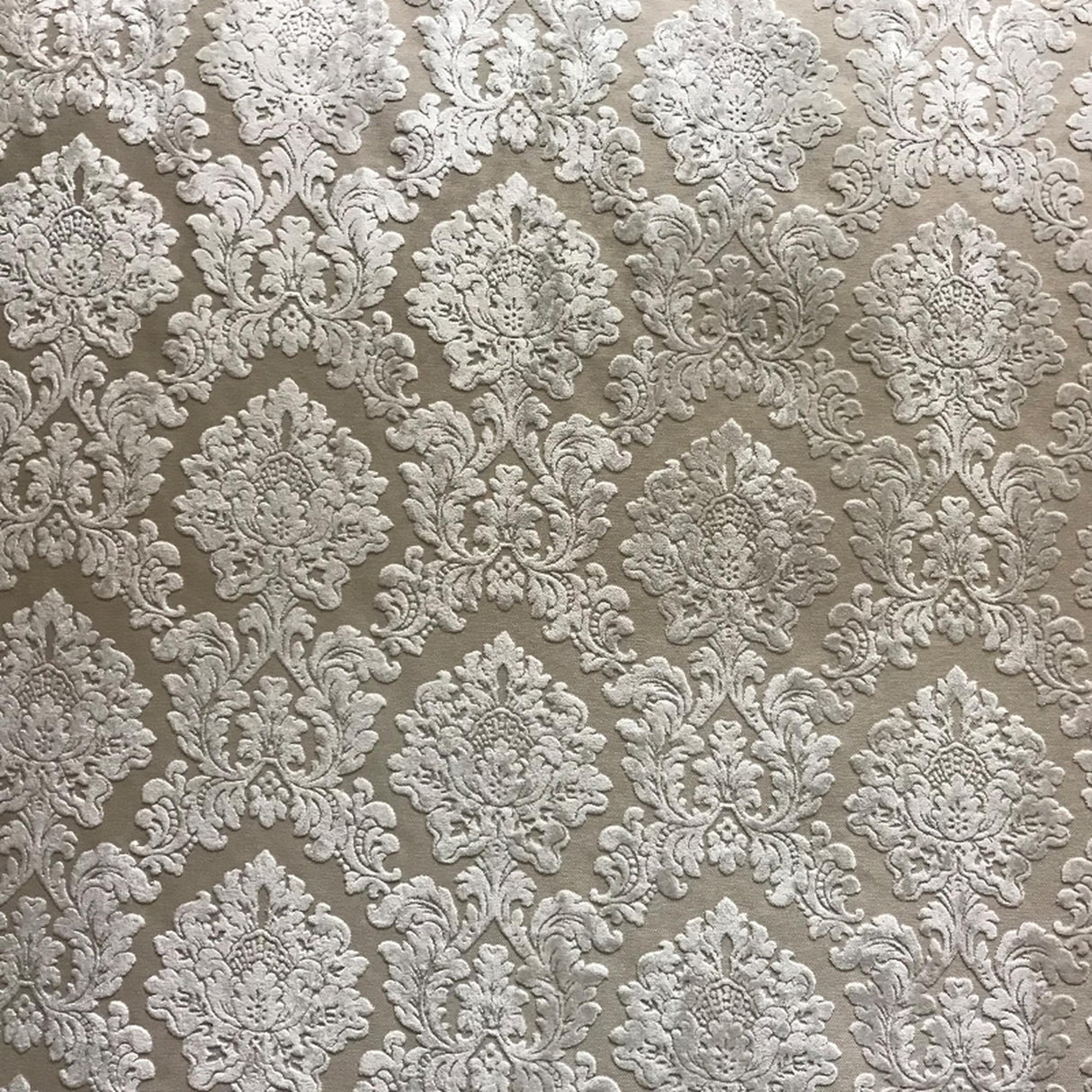 Valentino Traditional Damask Cut Velvet Fabric - Damask Pattern, 58" Width (1 Yard)
