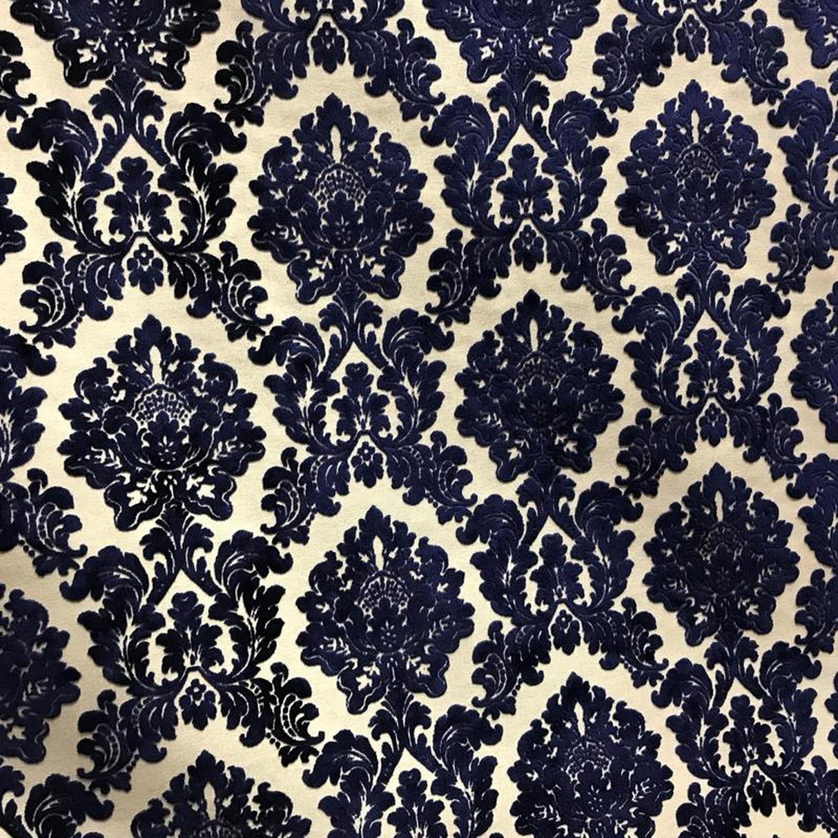 Valentino Traditional Damask Cut Velvet Fabric - Damask Pattern, 58" Width (1 Yard)