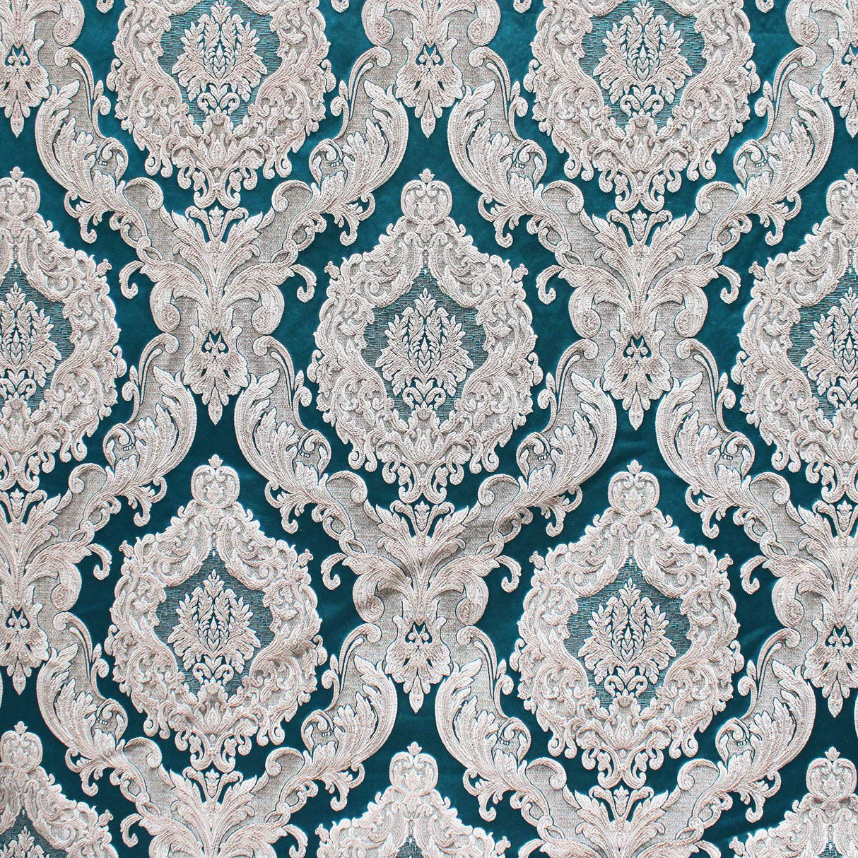 Varley Damask Jacquard Polyester Fabric - Textured Damask, 53" Width (1 Yard)