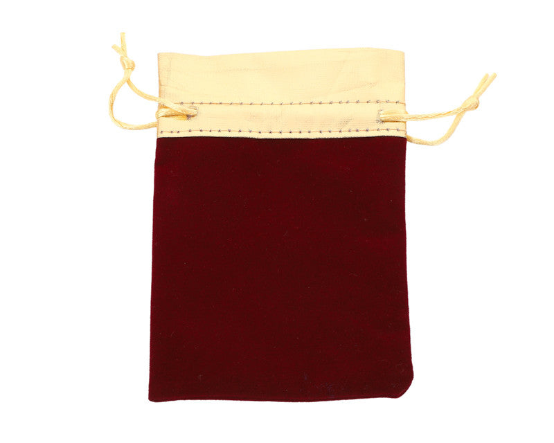 4"x6" Burgundy Velvet with Gold Drawstring Gift Favor Bags - Pack of 72