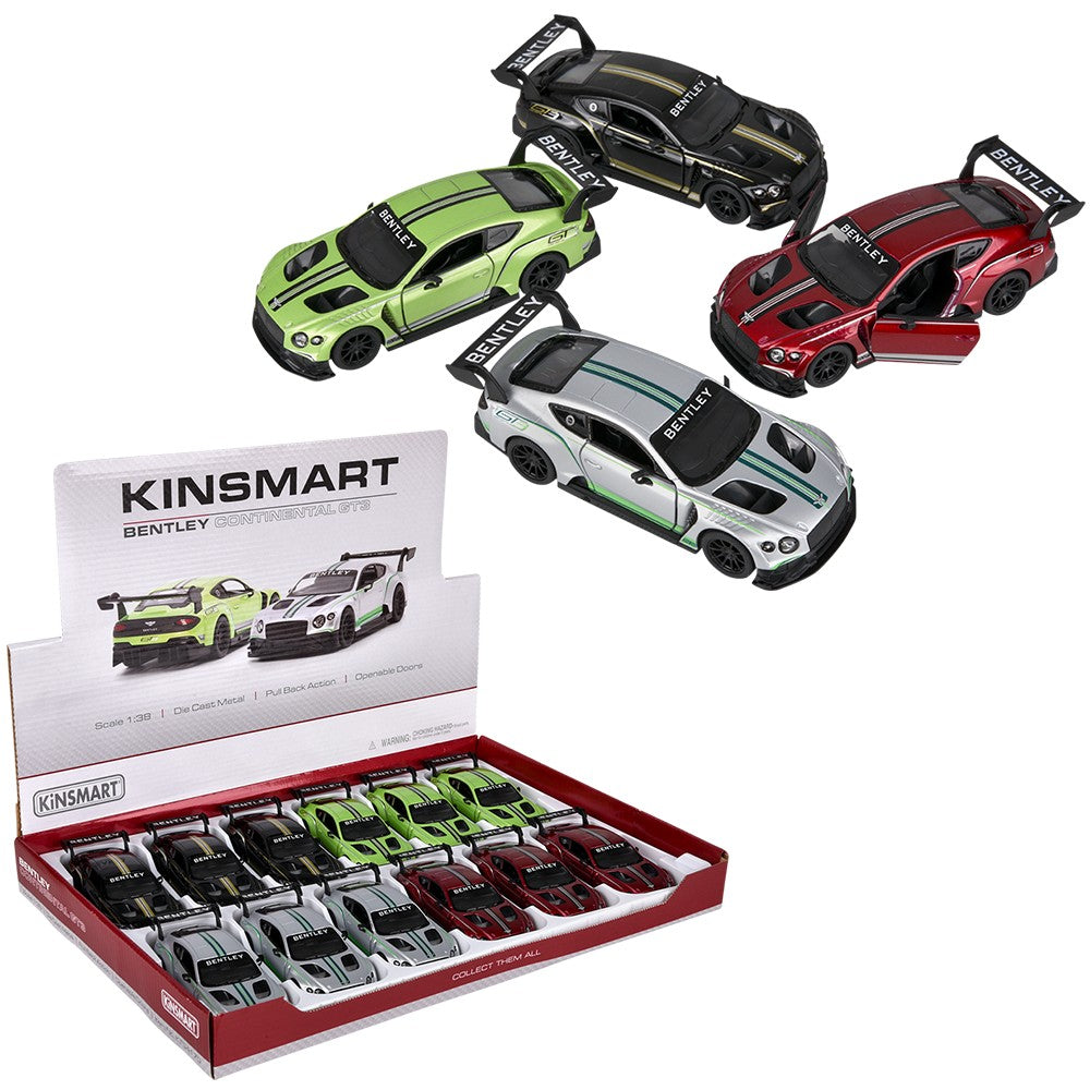 Die-Cast Pull Back Bentley Continental GT3 (12 Pc Display)