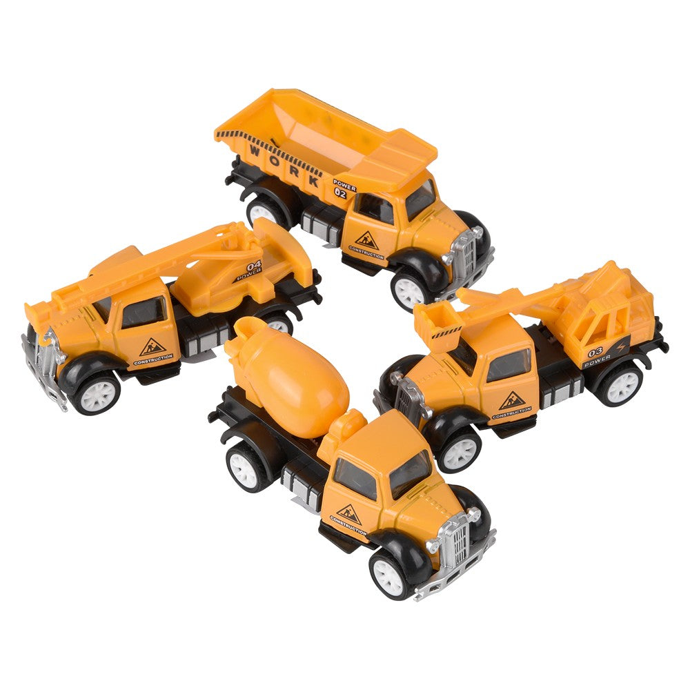 Construction Vehicles Pull-Back Die-Cast Set (12 PC Display)