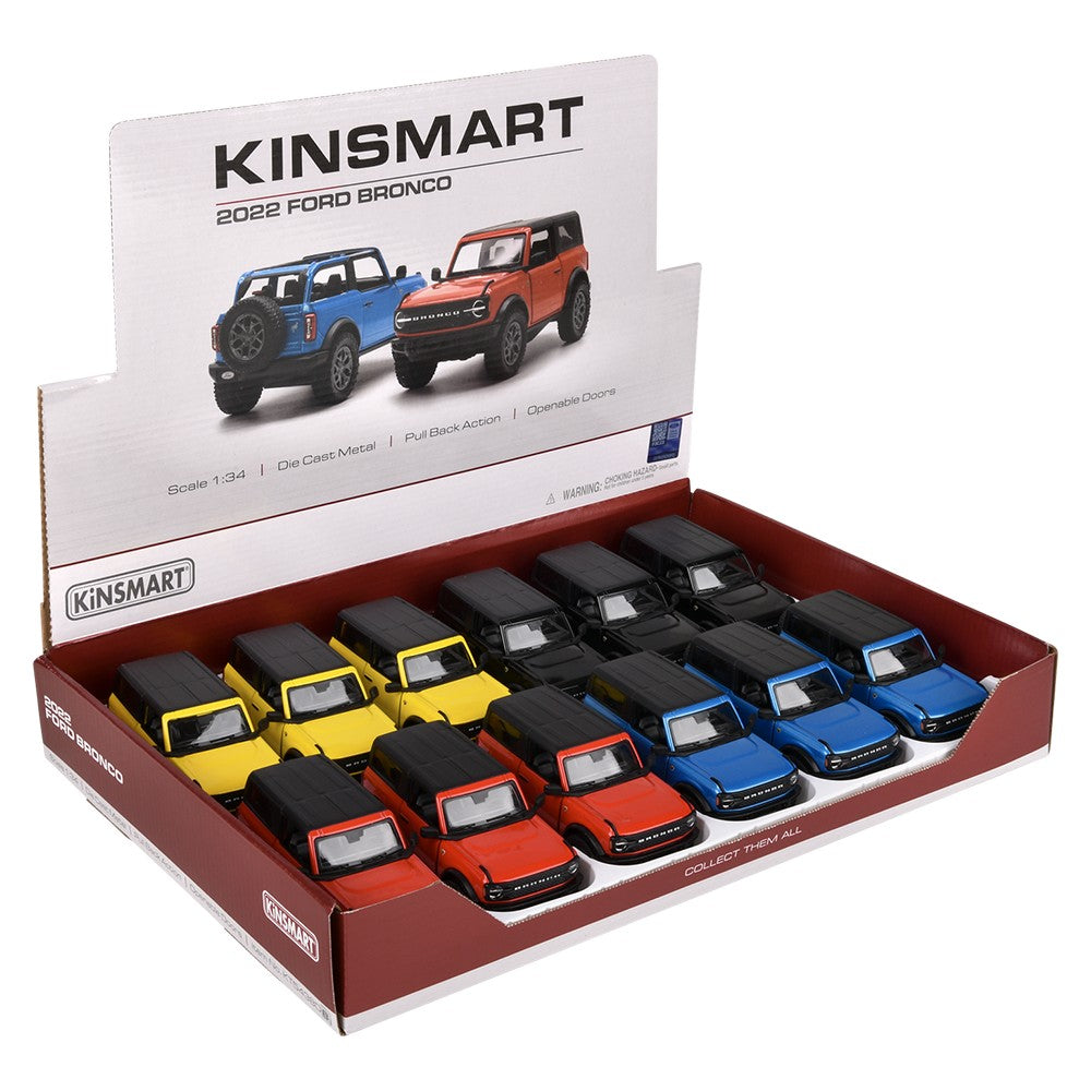 Die-Cast Pull Back 2022 Ford Bronco Hard Top (12 Pc Display)